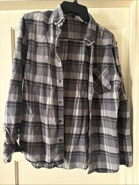 Vans  Gray Plaid Button-Up Shirt